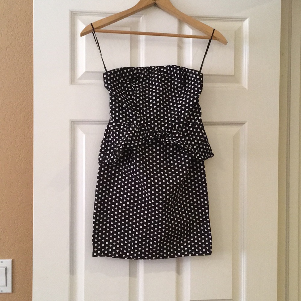 Cotton Black & White Polka Dot Kimchi & Blue Dress